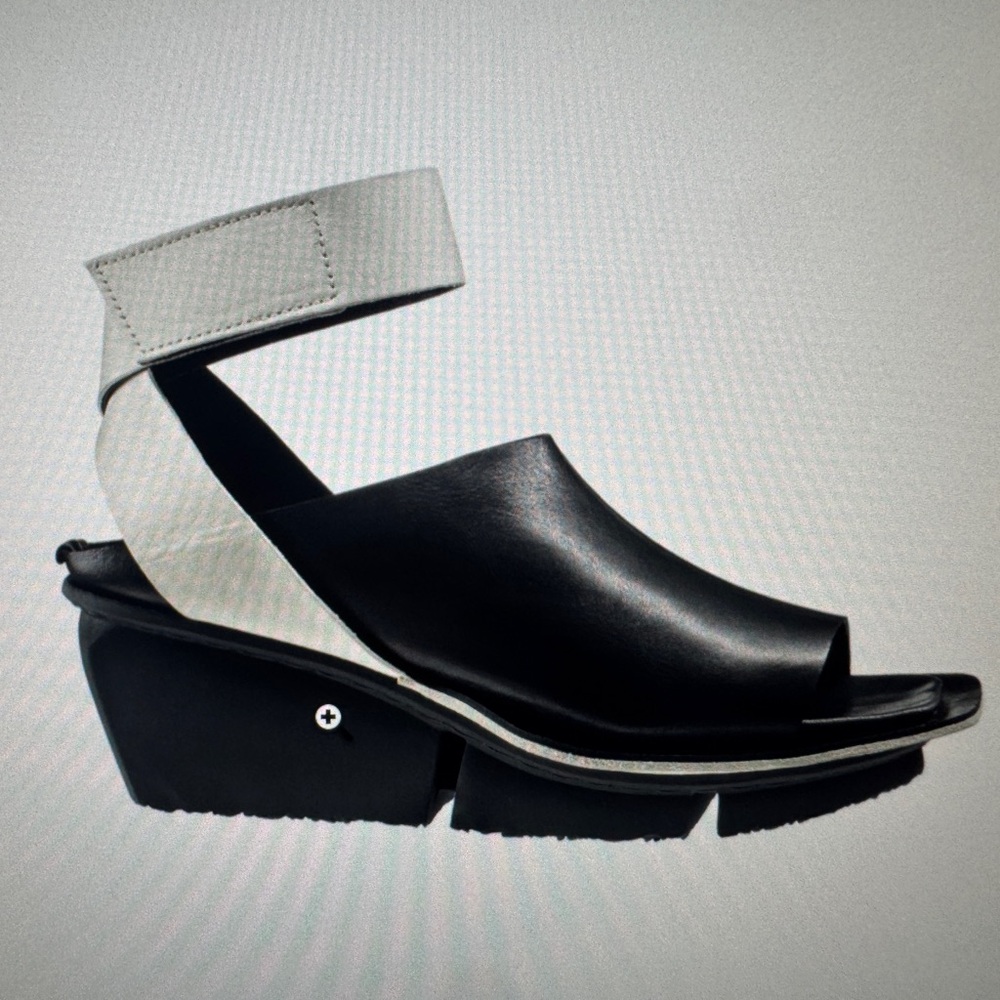 Chic Black and White Wedge Sandals